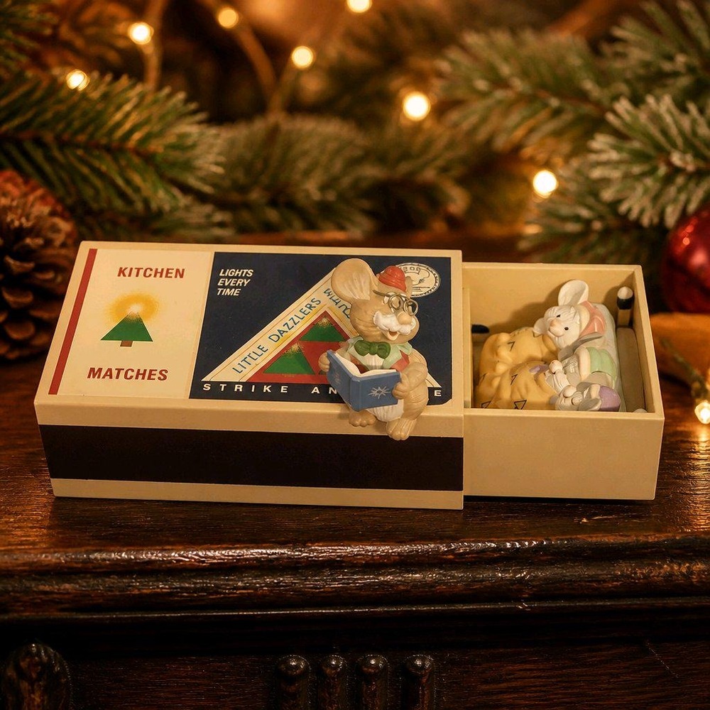 Hallmark Matchbox Mice Music Box Santa Claus is Coming to Town Vintage